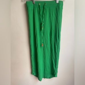 Terez Green Rib Midi Skirt